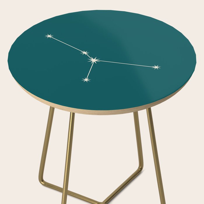 Cancer Zodiac Star Constellation Line Art Deep Teal Side Table Gallery Image 2