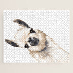 Sneaky Llama White Jigsaw Puzzle Gallery Image 1