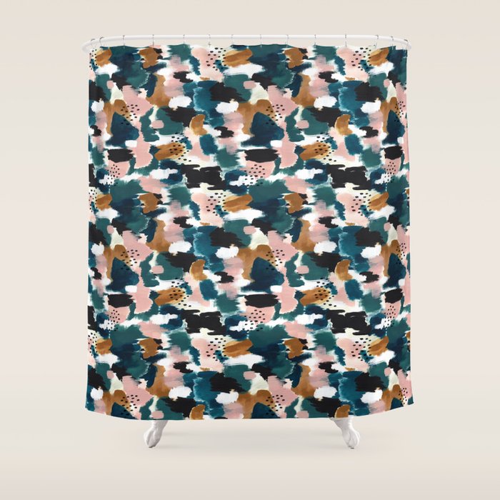 Brush Stroke Abstract Shower Curtain Gallery Image 1