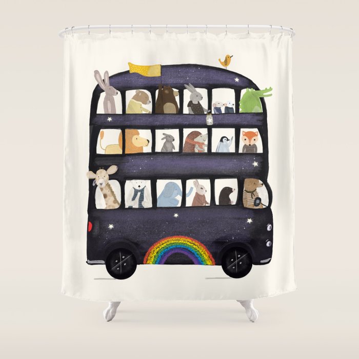 the rainbow bus Shower Curtain Gallery Image 1