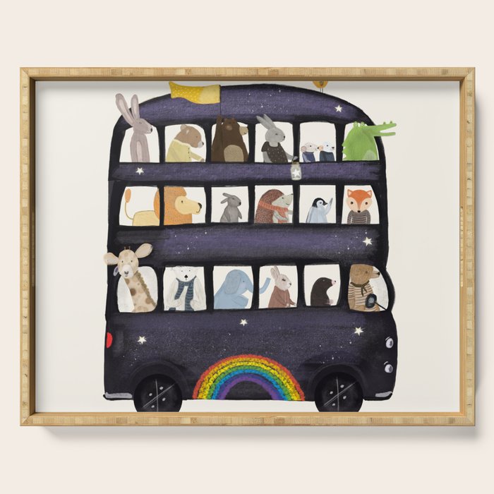 the rainbow bus Serving Tray Gallery Image 1