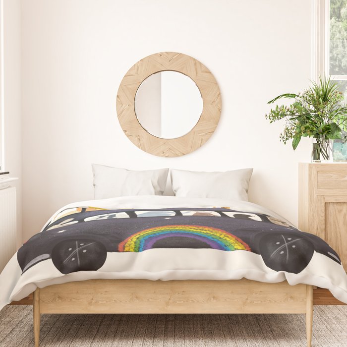 the rainbow bus Duvet Cover Gallery Image 3
