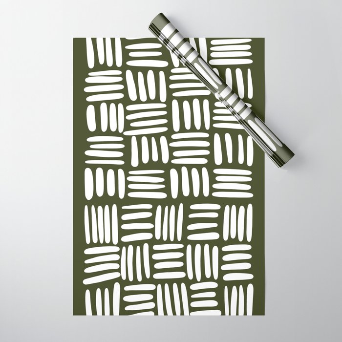 Boho (Olive Green) Wrapping Paper Gallery Image 1
