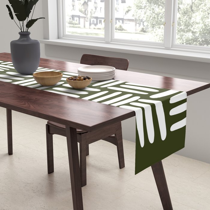 Boho (Olive Green) Table Runner Gallery Image 2