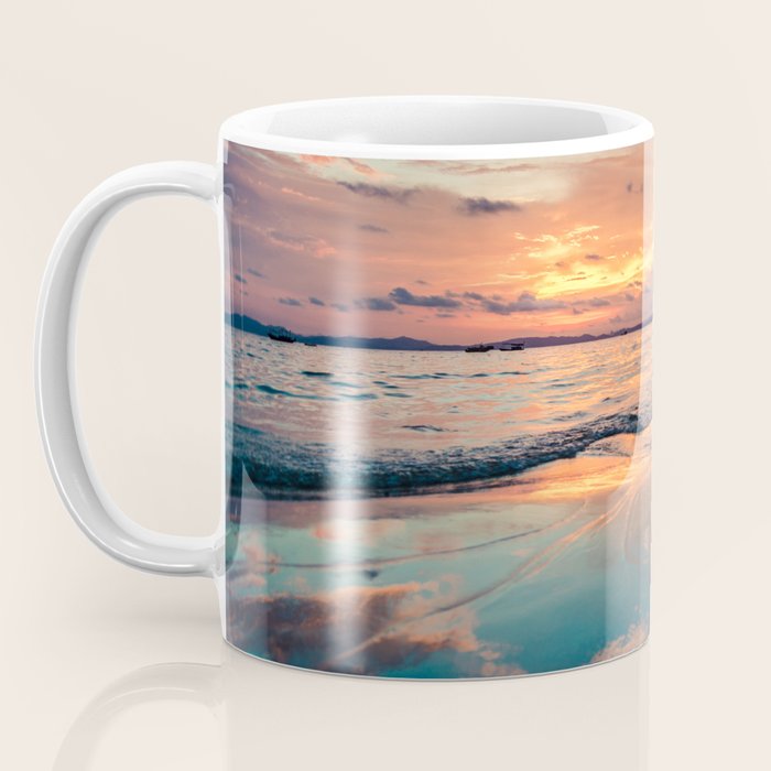 Beautiful Summer Beach Sunset Reflection Coffee Mug Gallery Image 3