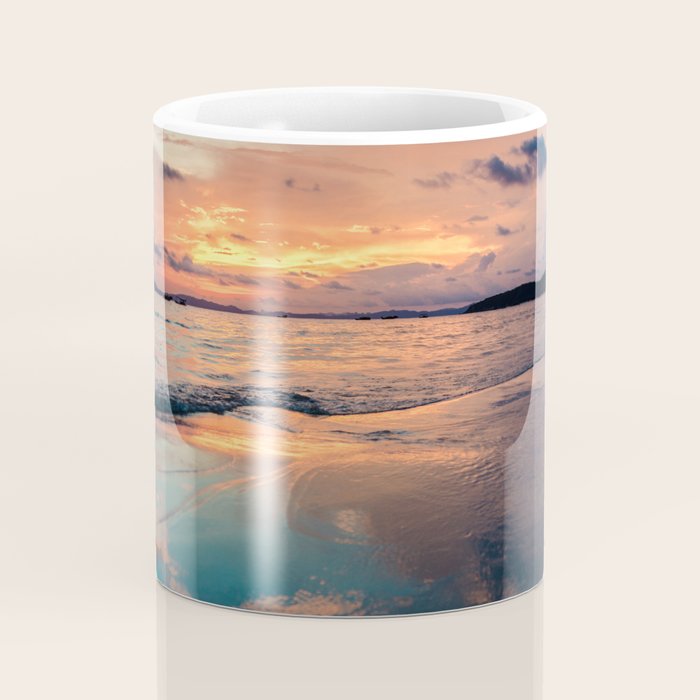 Beautiful Summer Beach Sunset Reflection Coffee Mug Gallery Image 4