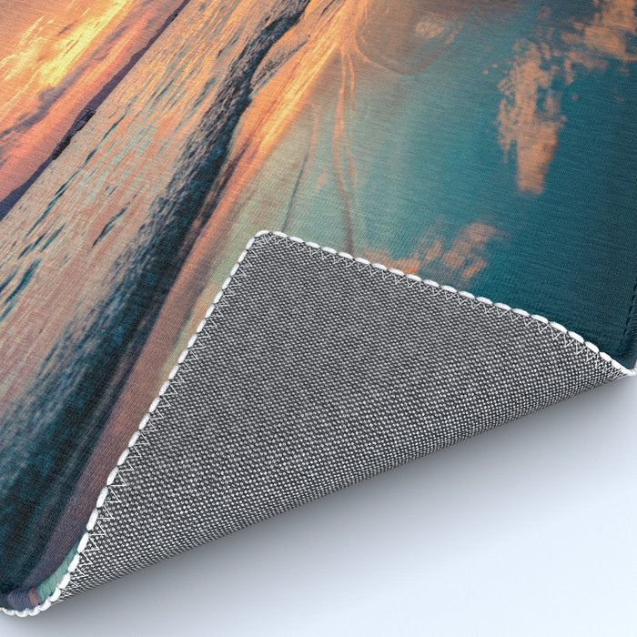 Beautiful Summer Beach Sunset Reflection Rug Gallery Image 4