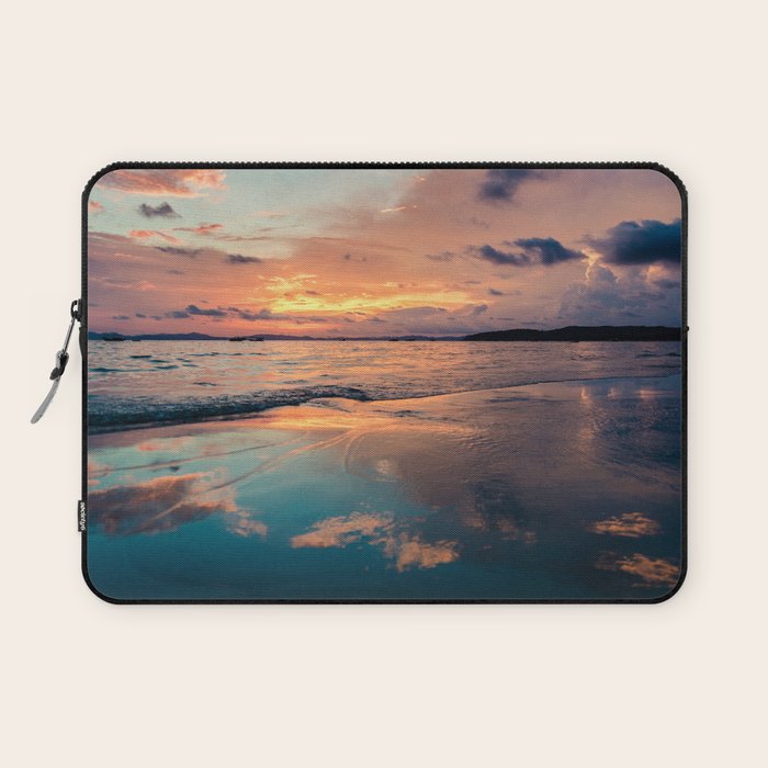 Beautiful Summer Beach Sunset Reflection Laptop Sleeve Gallery Image 1