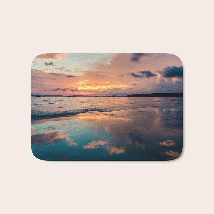 Beautiful Summer Beach Sunset Reflection Bath Mat Gallery Image 1