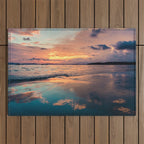 Beautiful Summer Beach Sunset Reflection Outdoor Rug Gallery Image 1