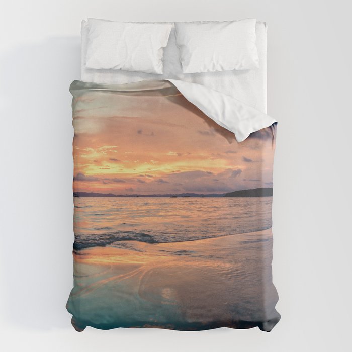 Beautiful Summer Beach Sunset Reflection Duvet Cover Gallery Image 1