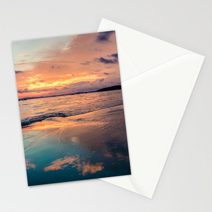 Beautiful Summer Beach Sunset Reflection Stationery Card Gallery Image 2