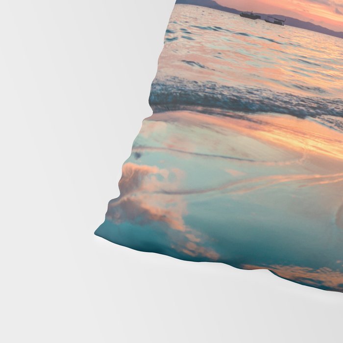 Beautiful Summer Beach Sunset Reflection Pillow Sham Gallery Image 4