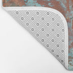 Tarnished Metal Copper Aqua Texture - Natural Marbling Industrial Art  Bath Mat Gallery Image 2