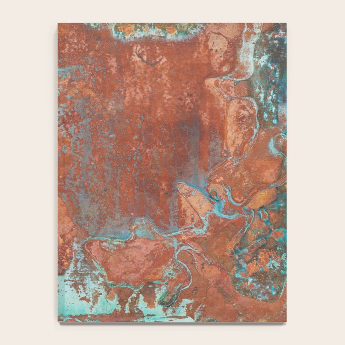 Tarnished Metal Copper Aqua Texture - Natural Marbling Industrial Art  Notebook Gallery Image 4