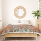 Tarnished Metal Copper Aqua Texture - Natural Marbling Industrial Art  Duvet Cover Gallery Image 3