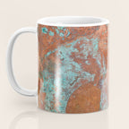 Tarnished Metal Copper Aqua Texture - Natural Marbling Industrial Art  Coffee Mug Gallery Image 3
