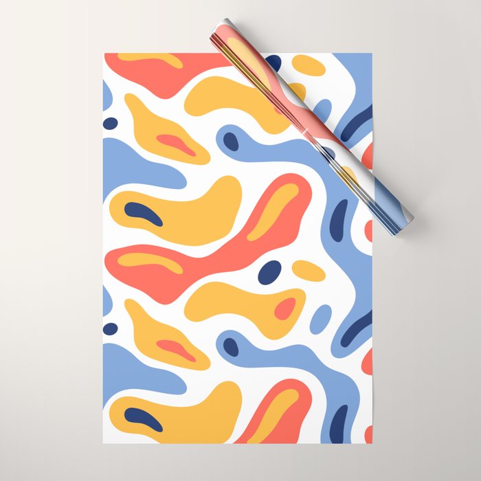 Colorful abstract organic shape art pattern Wrapping Paper Gallery Image 1