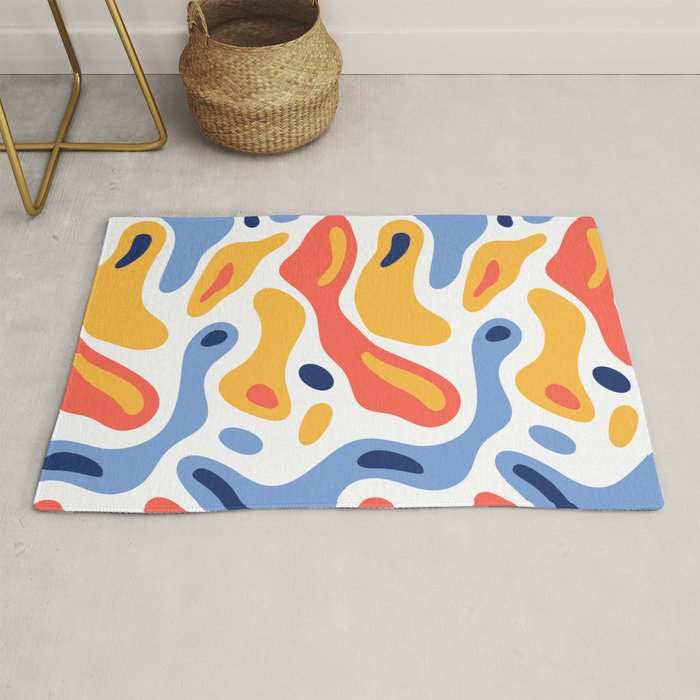 Colorful abstract organic shape art pattern Rug Gallery Image 1