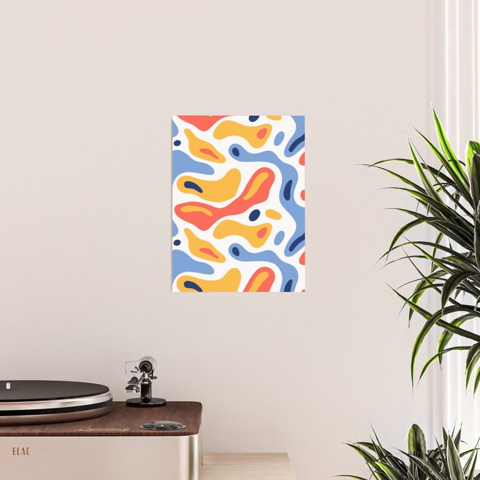 Colorful abstract organic shape art pattern Poster Gallery Image 2
