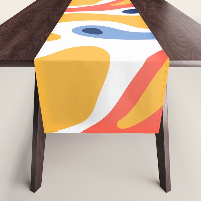 Colorful abstract organic shape art pattern Table Runner Gallery Image 1