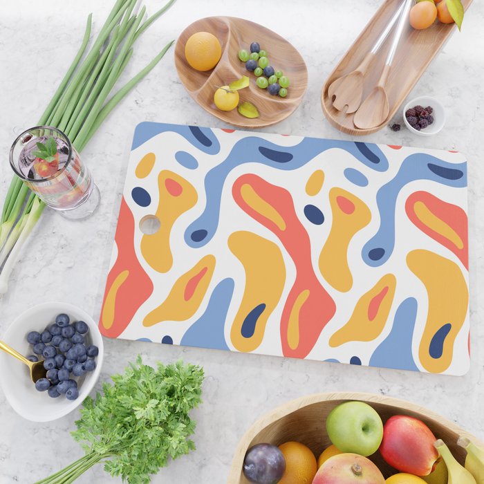 Colorful abstract organic shape art pattern Cutting Board Gallery Image 2