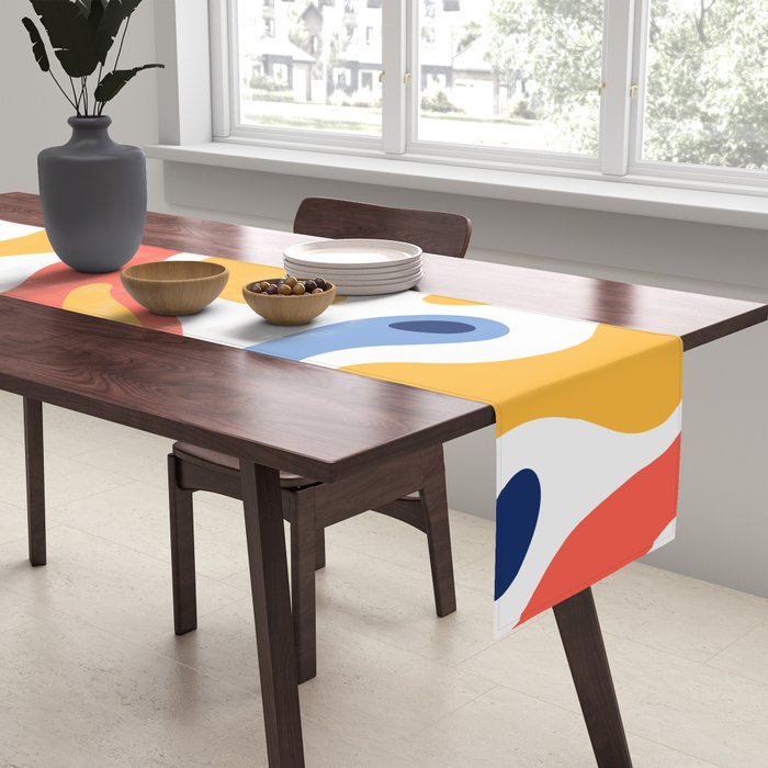 Colorful abstract organic shape art pattern Table Runner Gallery Image 2