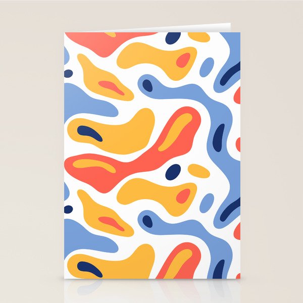Colorful abstract organic shape art pattern Stationery Card Gallery Image 1