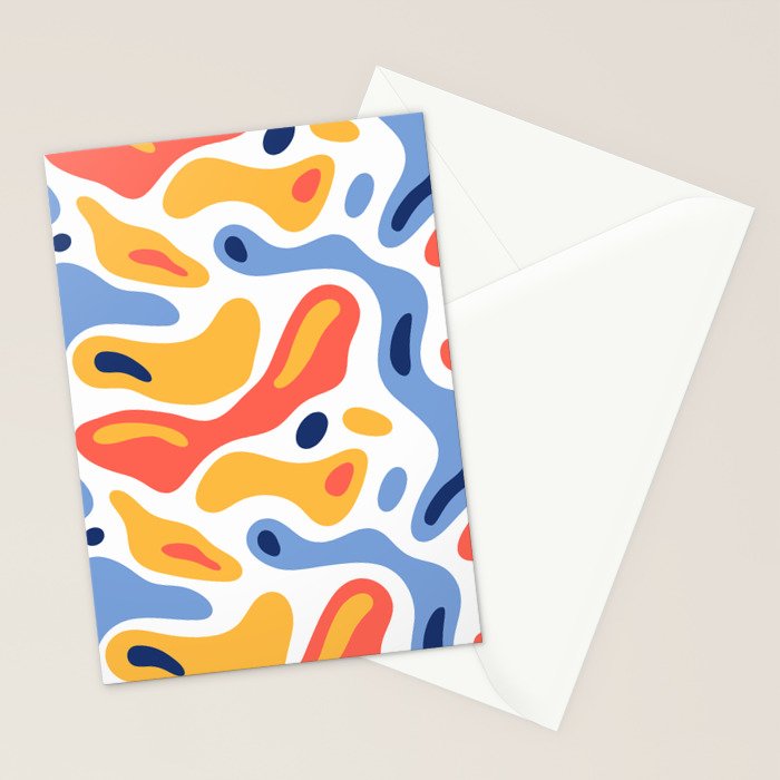 Colorful abstract organic shape art pattern Stationery Card Gallery Image 2