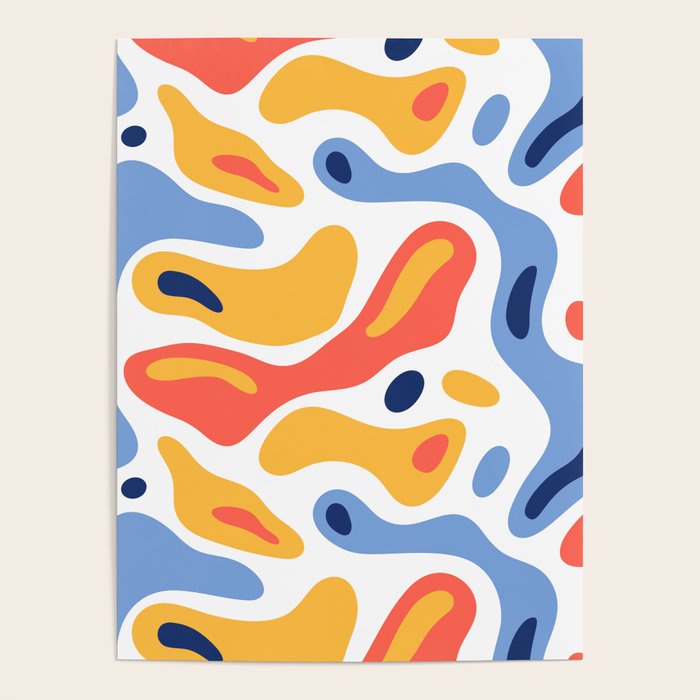 Colorful abstract organic shape art pattern Poster Gallery Image 4