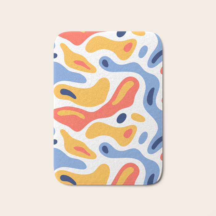 Colorful abstract organic shape art pattern Bath Mat Gallery Image 1