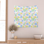 Colorful pastel flower art pattern Wall Tapestry Gallery Image 2