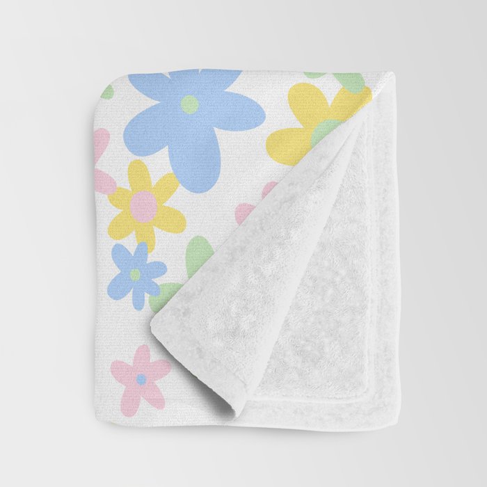 Colorful pastel flower art pattern Throw Blanket Gallery Image 3