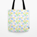 Colorful pastel flower art pattern Tote Bag Gallery Image 1