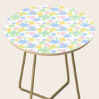 Colorful pastel flower art pattern Side Table Gallery Image 2