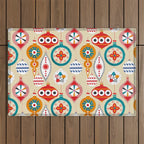 Retro christmas ornaments pattern Outdoor Rug Gallery Image 1