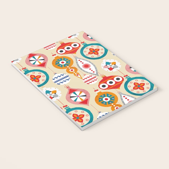 Retro christmas ornaments pattern Notebook Gallery Image 3