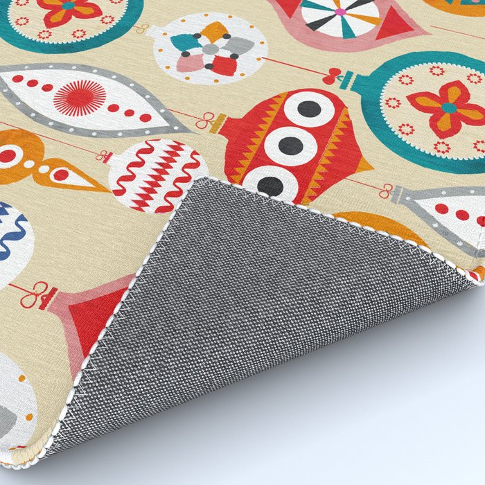 Retro christmas ornaments pattern Rug Gallery Image 4