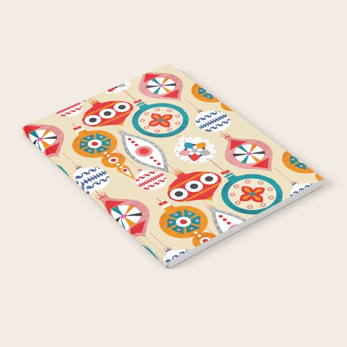 Retro christmas ornaments pattern Notebook Gallery Image 1