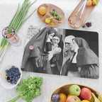 Nuns smoking black and white photograph - photography - photographs portrait for home and wall decor Cutting Board Gallery Image 2
