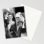 Nuns smoking black and white photograph - photography - photographs portrait for home and wall decor Stationery Card Gallery Image 2