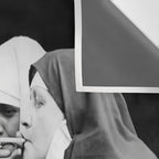 Nuns smoking black and white photograph - photography - photographs portrait for home and wall decor Wall Tapestry Gallery Image 3