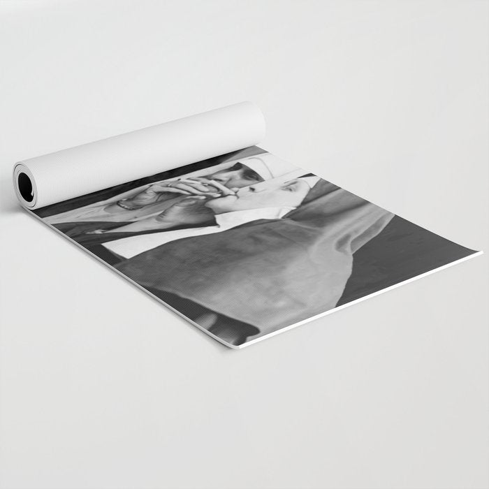 Nuns smoking black and white photograph - photography - photographs portrait for home and wall decor Yoga Mat Gallery Image 2