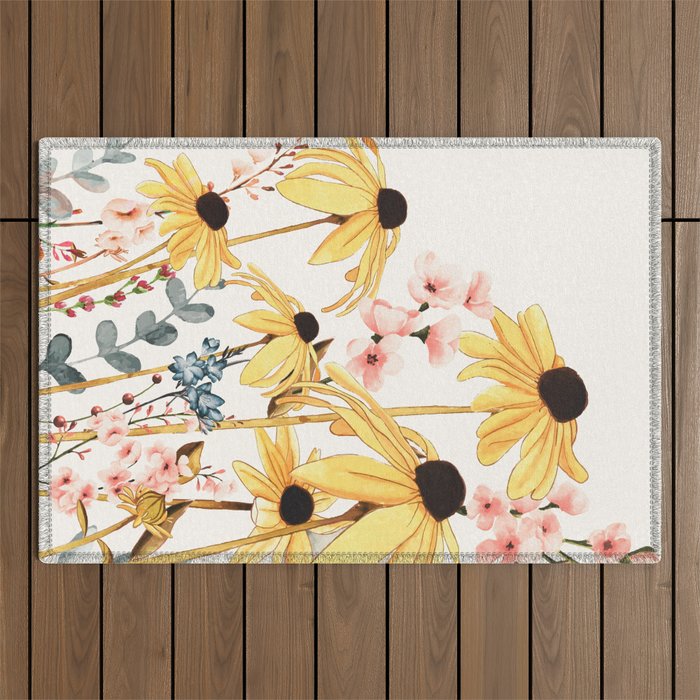 Summer Flowers Outdoor Rug Gallery Image 1