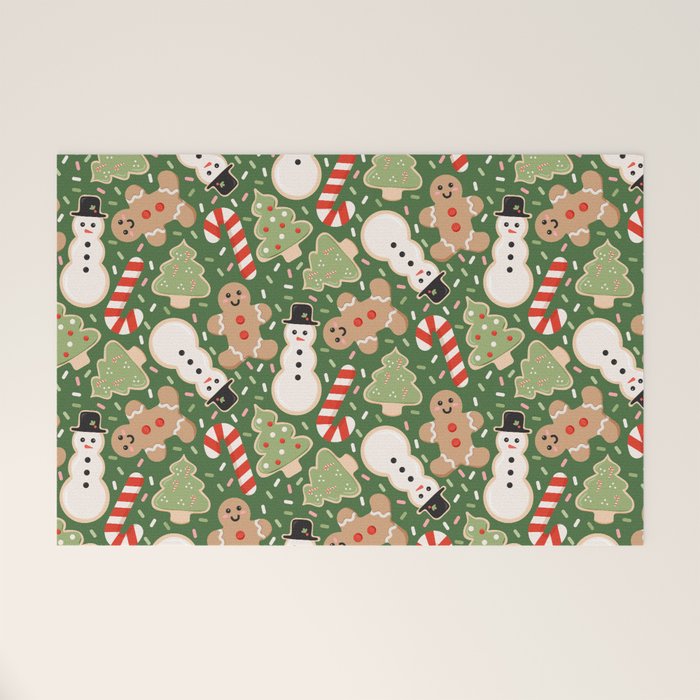 Sweet Christmas Cookies on Green Welcome Mat Gallery Image 1