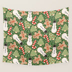 Sweet Christmas Cookies on Green Wall Tapestry Gallery Image 4