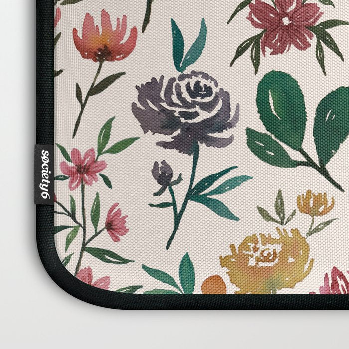 Colorful Watercolor Flowers Laptop Sleeve Gallery Image 3