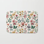 Colorful Watercolor Flowers Bath Mat Gallery Image 1