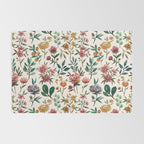 Colorful Watercolor Flowers Rug Gallery Image 2