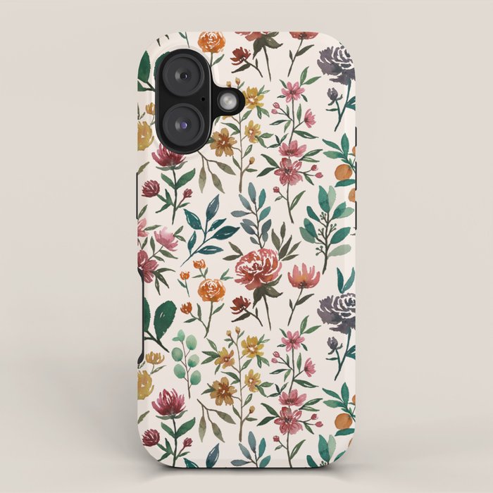 Colorful Watercolor Flowers iPhone Case Gallery Image 1